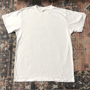 Anine Bing White Logo Tee | XS
